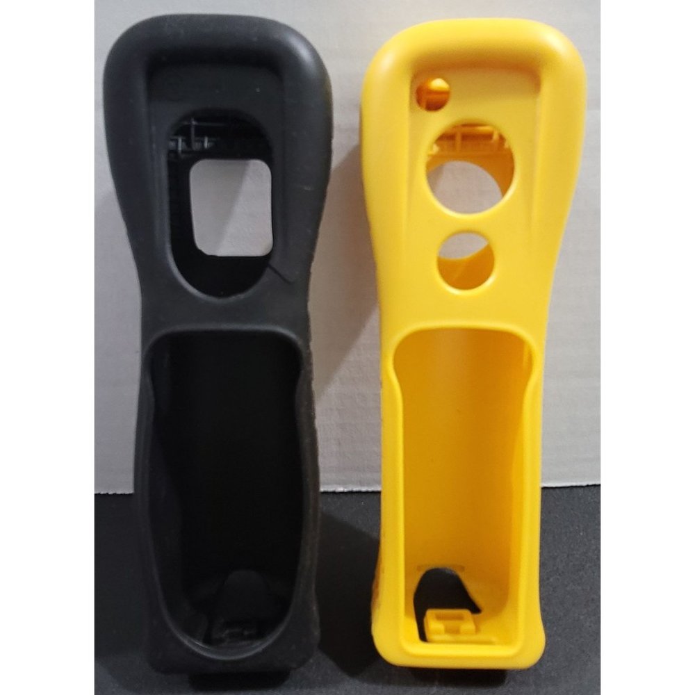 Nintendo Wii Silicone Remote Holder Bundle of Two (2). One Black and One Yellow
